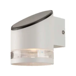 1W Solara væglampe med solcelle, 3000K, hvid, IP54, 70lm, batteri og solpanel