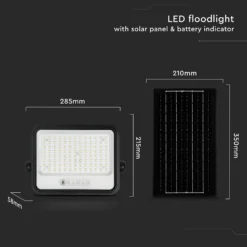 10W solcelle LED projektør, 1700lm, IP65, med solcelle og sensor