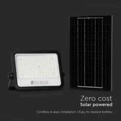 10W solcelle LED projektør, 1700lm, IP65, med solcelle og sensor