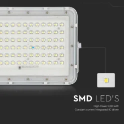 120W solcelle LED projektør med 15W panel, 1200lm, IP65, 4000K, inkl. fjernbetjening og 3m kabel - Neutral