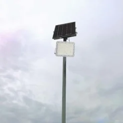 120W solcelle LED projektør med 15W panel, 1200lm, IP65, 4000K, inkl. fjernbetjening og 3m kabel - Neutral
