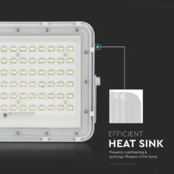 120W solcelle LED projektør med 15W panel, 1200lm, IP65, 4000K, inkl. fjernbetjening og 3m kabel - Neutral