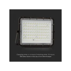 15W solcelle projektør LED, IP65, 1200 lumens, 4000K, 235 x 180 mm, sort - V-Tac