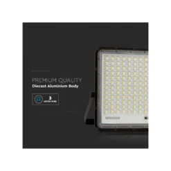 30W solcelle projektør LED, IP65, sort, inkl. solcelle, fjernbetjening, indbygget batteri, neutral hvid - V-Tac
