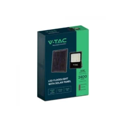50W Solcelle projektør LED, IP65, sort, 4200 lumen, 4000K, 120 graders spredning, 437 x 356 mm - V-Tac