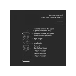 20W solcelle projektør LED, IP65, sort, inkl. solcelle og fjernbetjening, 4000K