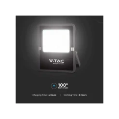 20W solcelle projektør LED, IP65, sort, inkl. solcelle og fjernbetjening, 4000K
