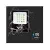 12W solcelle projektør LED, IP65, sort, inkl. solcelle, fjernbetjening, neutral kulør - V-Tac