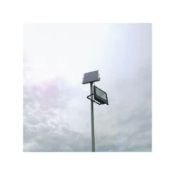 40W solcelle projektør LED, IP65, sort, inkl. solcelle og fjernbetjening, neutral kulør