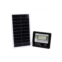 40W solcelle projektør LED, IP65, sort, inkl. solcelle og fjernbetjening, neutral kulør
