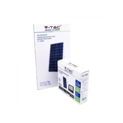 40W solcelle projektør LED, IP65, sort, inkl. solcelle og fjernbetjening, neutral kulør