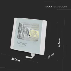 50W solpanel LED projektør, 6400K, IP65, 4200 lumen, 120° spredning, hvidt hus