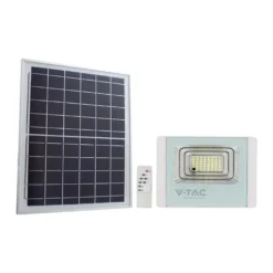 35W solpanel med LED projektør, 4000K, hvidt hus