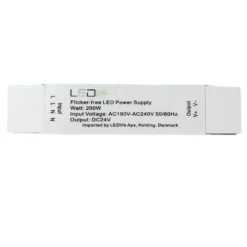 200W, 24V DC strømforsyning, 12.5A, IP20 indendørs, Flicker free