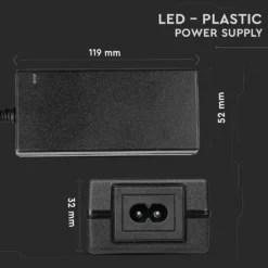 60W / 12V DC strømforsyning til LED strips, 5A, IP44 vådrum
