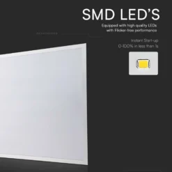 60x60 bagbelyst LED panel, 36W, ikke dæmpbar, Aluminium+PC, 6500K (udgået)