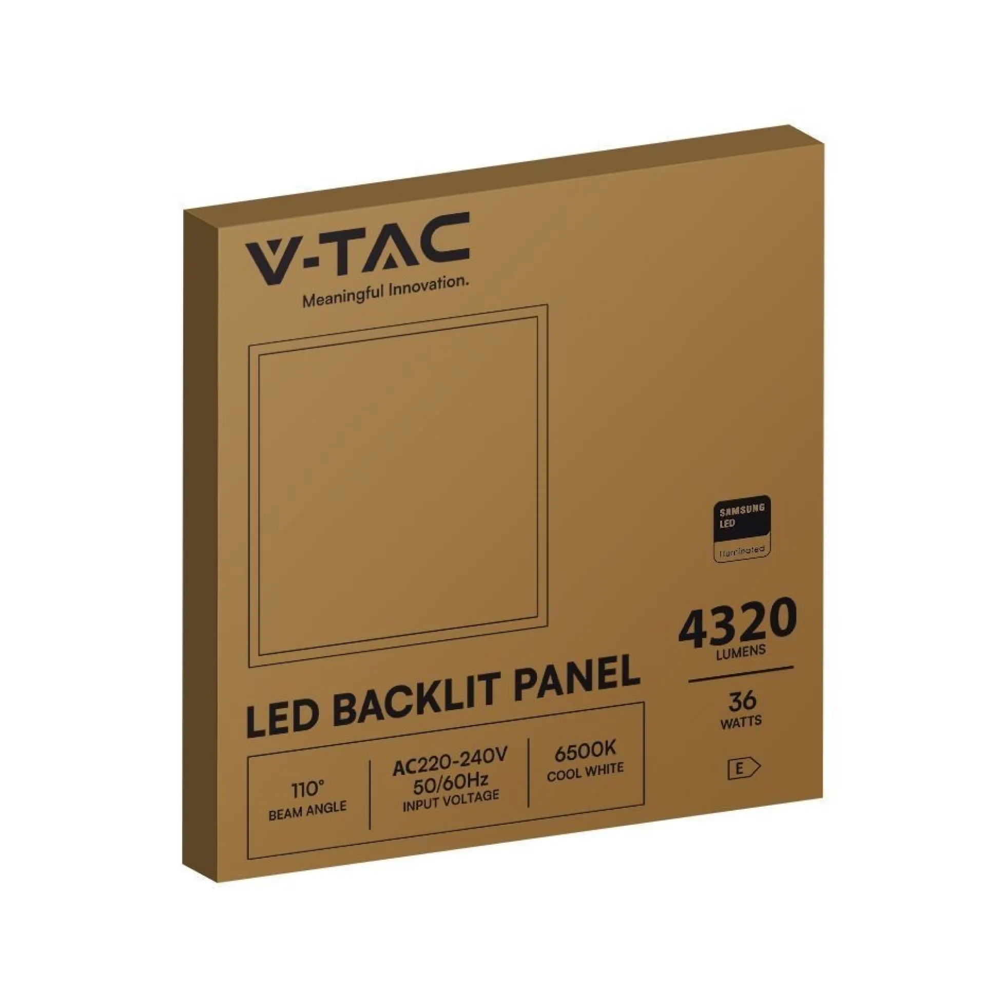 60x60 bagbelyst LED panel, 36W, ikke dæmpbar, Aluminium+PC, 6500K (udgået)