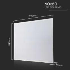60x60 LED panel, 36W, højde: 33 mm, hvid kant, ikke dæmpbar, neutral kulør