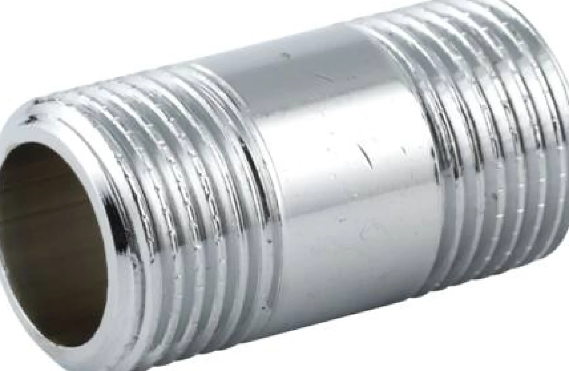 1/2" x 80 mm messing nippelrør, forkromet