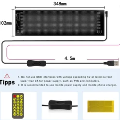 2x Pixel matrix panel 20x64, Bluetooth, 5V USB