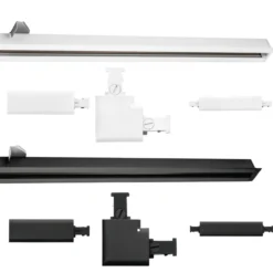 Zip 230V skinnesystem, indbygning, 1-faset, 1,8 meter, hvid/sort (byg selv) - SG Armaturen