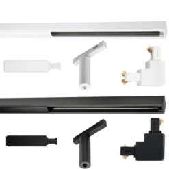 Zip 230V skinnesystem til loft, 1-faset, hvid/sort (byg selv) - SG Armaturen