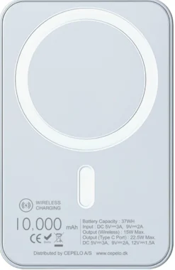 Zmartgear Powerbank, 10.000 mAh, trådløs opladning